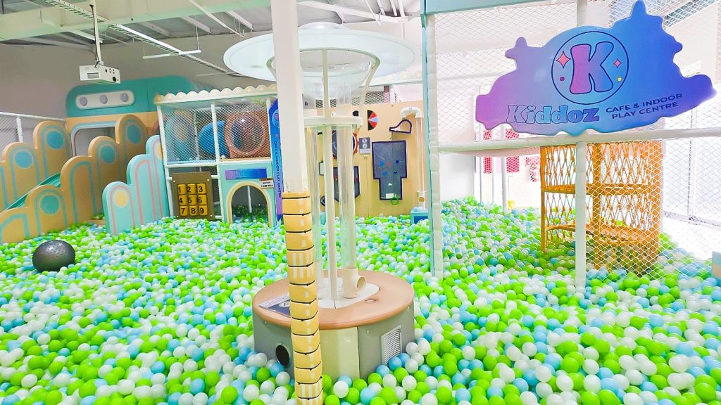 The Kiddoz ball pit with the central play tower